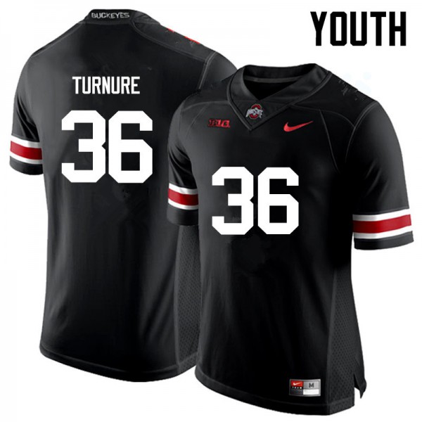 Ohio State Buckeyes #36 Zach Turnure Youth Stitched Jersey Black